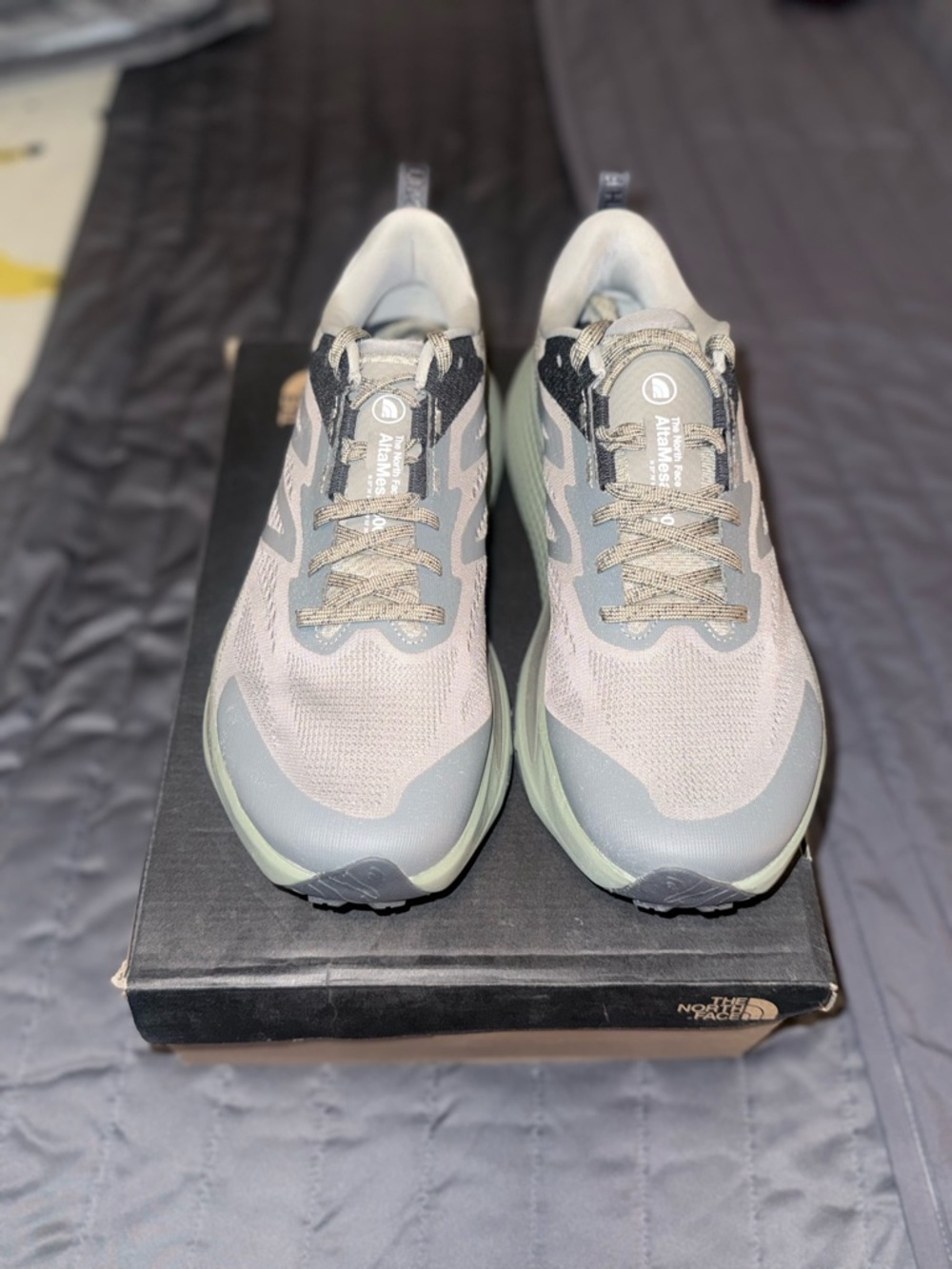 The North Face ALTAMESA 500 - Men’s Light Gray and Sage Green Trail Sneakers
